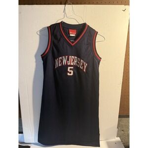 Reebok New Jersey Nets Jason Kidd #5 Jersey Long Womens M Blue Dress Mavericks‎